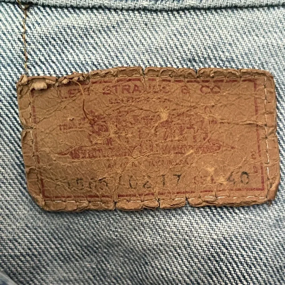 Vintage 60s 70s Levis 70505-0217 Type 3‎ Small E Denim Jacket Size 40 Acid Wash